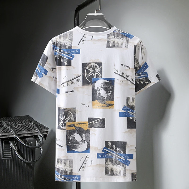 2021 Summer T Shirts Men Streetwear Fashion Baggy Short Sleeve Tshirt Oversize Tees Tops Print T-shirts Plus Size 10XL HA085