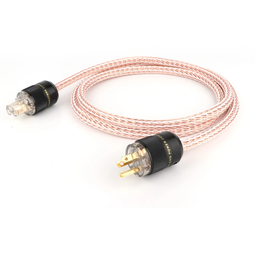 

HIFI 12TC Power Cable 6N OCC Power Cord With US/EU Power Plug For Amplifier DVD Mulitimedia