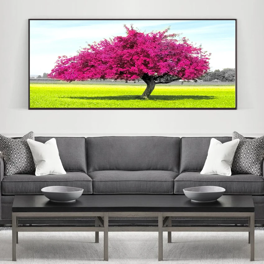 Nordic Wall Decor Wall Art Posters Prints Canvas Painting Tree Leaves Red Purple More Colors Picture Wedding Decoration