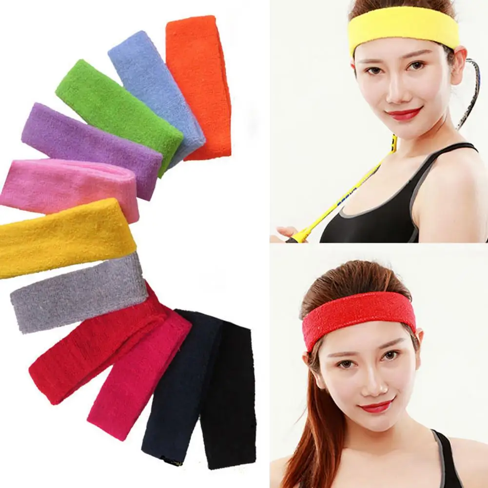 Sportswear Hair Band Outdoor Sport Sweatband Headband Yoga Gym Unisex Stretch Solid Color Hair Band