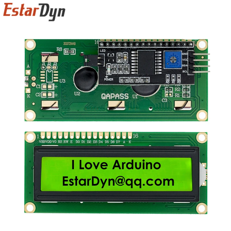 LCD Module Blauw Groen scherm IIC/I2C 1602 voor Arduino 1602 LCD UNO r3 Mega2560 LCD1602
