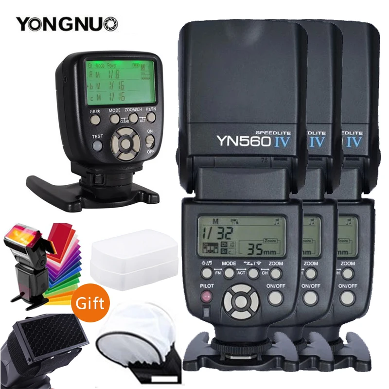 YONGNUO YN560IV YN560-IV YN560 IV Wireless Flash Speedlite YN560-TX II Trigger For Canon Nikon Olympus Pentax Fuji Camera