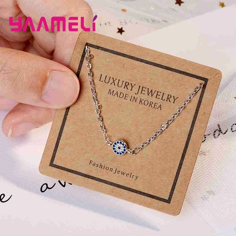 Fashion Simple Style Women Bangles For Lady 925 Sterling Silver Color Jewelry Fine Charm Blue Bracelet Wedding/Party Circlet