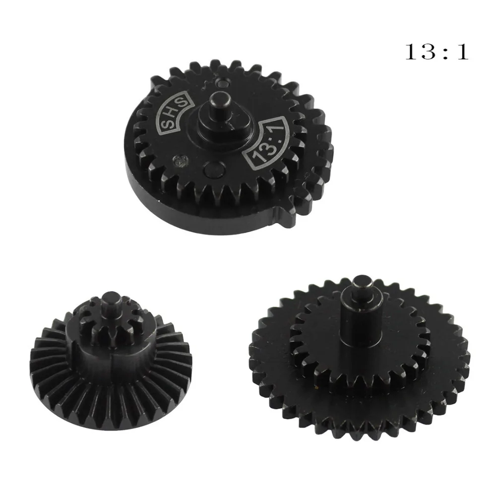 VULPO Steel Cutting 12:1 13:1 16:1 18:1 100:200 100:300 32:1 M14 High Speed & High Torque Gear Set For Airsoft Ver.2/3/7 Gearbox