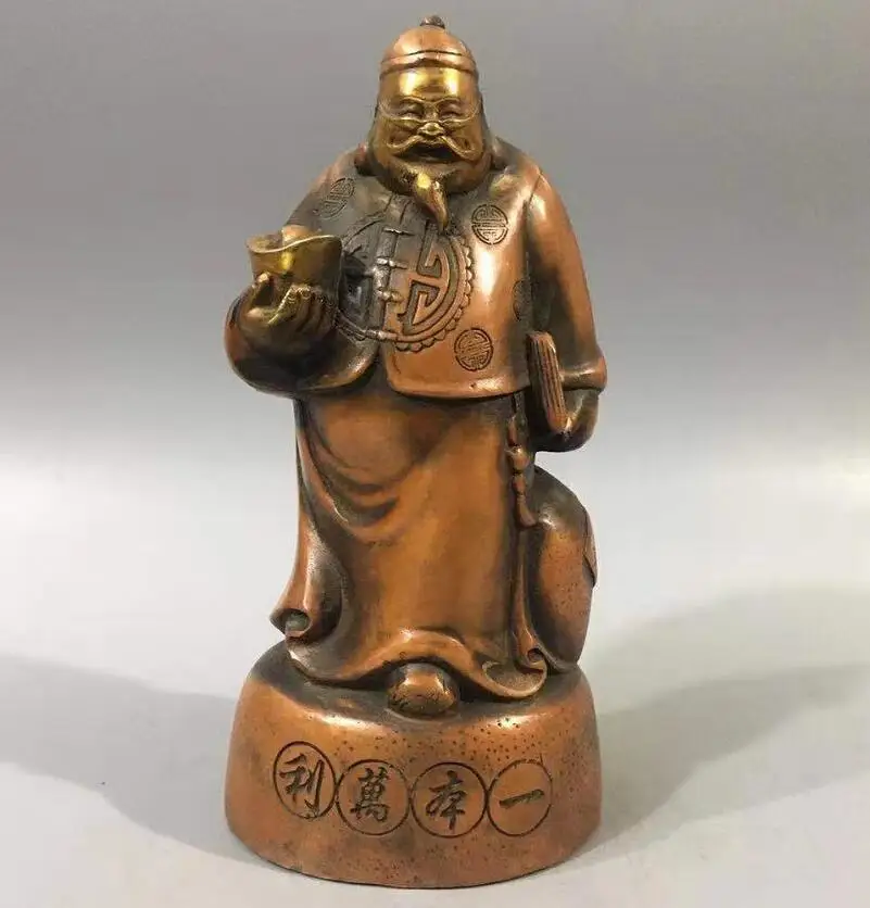 Chinese pure brass Rich man wealth crafts statue