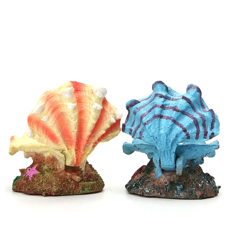 Imitation Resin Shell Pearl Aquarium Fish Tank Ornament Shell Bubbler Bubbling Decor Aquarium Landscaping Pearl Scallop