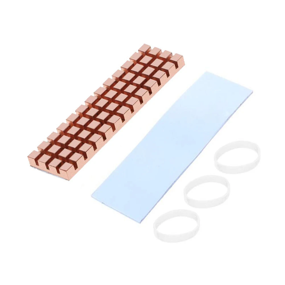 1.5/2/2.5/3/4/6mm Copper Heatsink Cooler Heat Sink Thermal Conductive Adhesive For M.2 NGFF 2280 PCI-E NVME SSD Thickness 