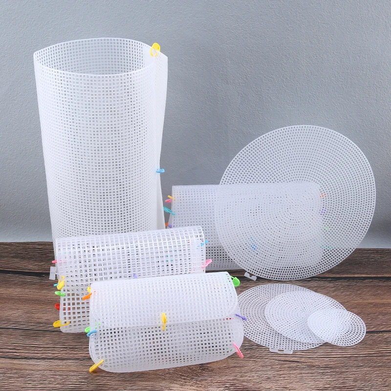 DIY Bag Knitting Accessories Weaving Plastic Mesh Sheet With Ribbon/Wool/Yarn Easy Knit Helper With Sewing Accessories Needle