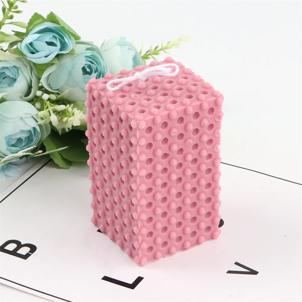 Hot Holey Rectangle Candle Mold Silicone 3D Stereo Building Bricks Exopy Resin Desktop Ornament Cheese Chunk Plaster Craft