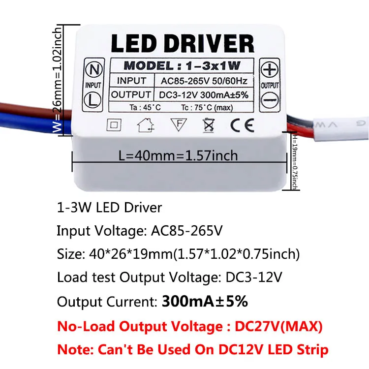 Driver de led 300ma 1-3w 4-7w 8-12w 18w 20w 18-25w 25-36w fonte de alimentação de driver de corrente constante led para transformador de led driver