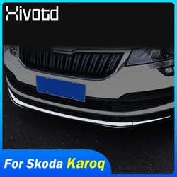 For Skoda Karoq 2023 2024 Accessories Front Bumper Trim Protect Lower Front Bumper Cover Diffuser Spoiler Lip Guard Decoration