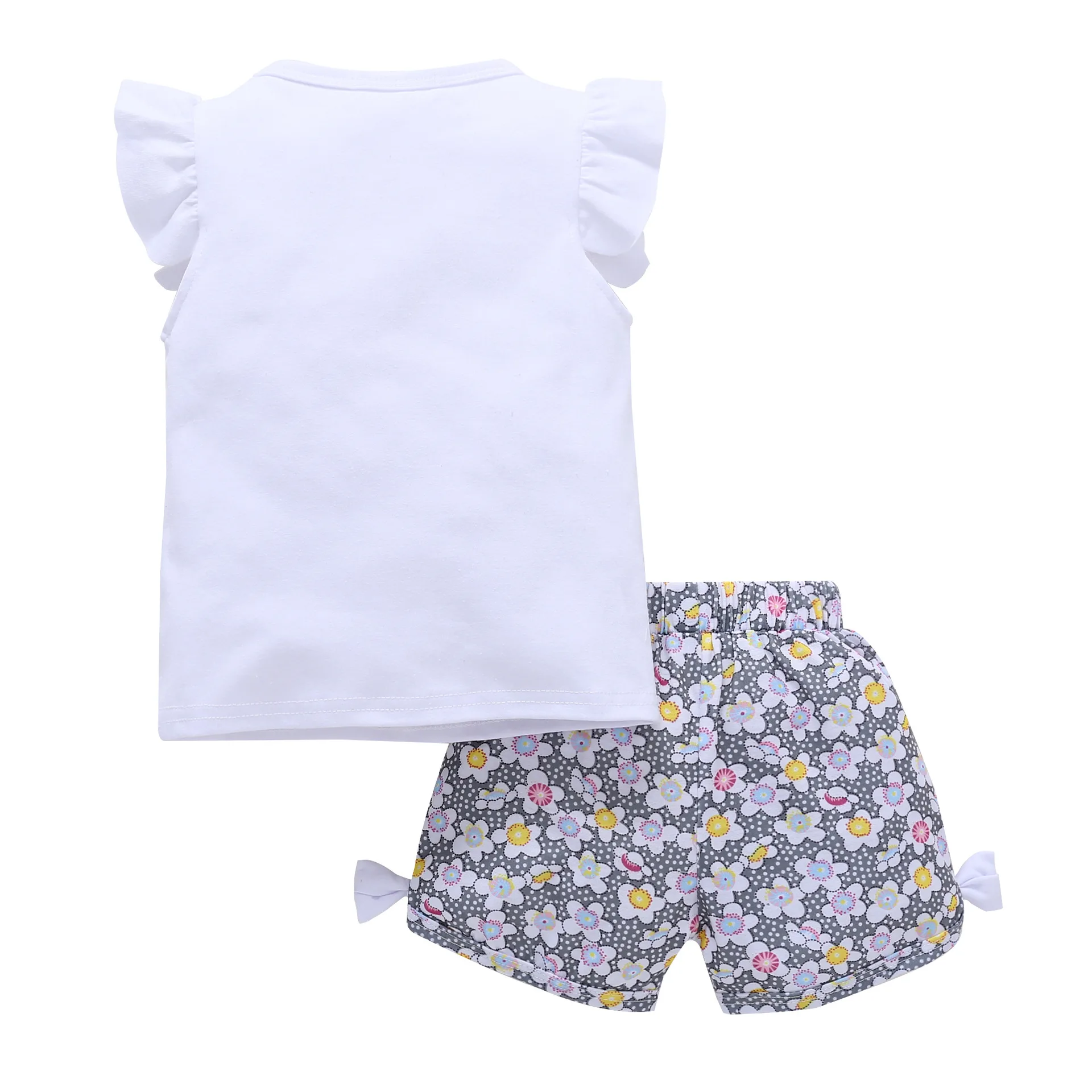 2024 New Summer Baby Clothes Sets Lollipop Print Sleeveless T-shirts and Shorts 2pcs Newborn Infant Girls Clothing Suits Outfits