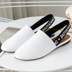 BaoYaFang 2021 New arrival Flat slingbacks Women Fashion Summer shoes woman wedding shoes female Round toe big size 34-42