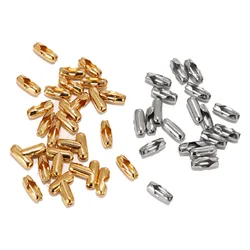 100pcs Gold Tone Stainless Steel Ball Chain Buckle Connectors Clasps Fits 1.5mm/2.4mm/3mm Beaded Ball Chain For DIY Jewelry