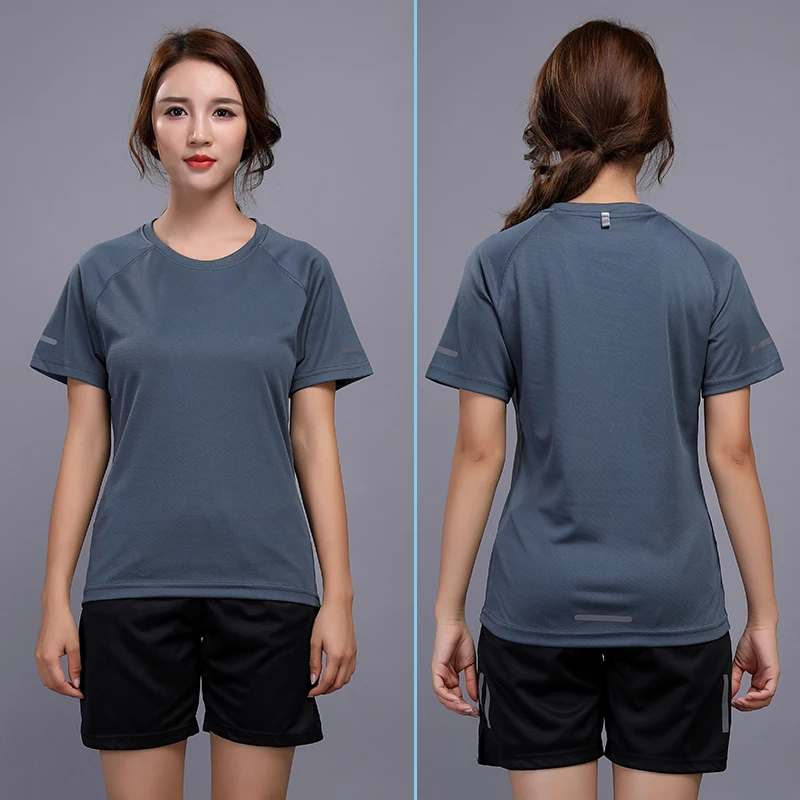 Women Sport Shirt 2021 Gym Running Quick Dry Workout Tops Sweater Fitness Jersey Breathable Exercises Yoga Shorts Sleeves