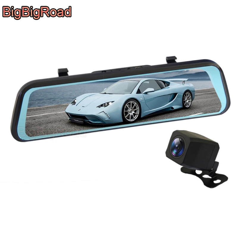 BigBigRoad Car DVR Dash Camera IPS Stream RearView Mirror For Chevrolet Lova RV Malibu Equinox Orlando Monza Epica Traverse