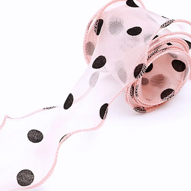 10 yards 6cm gauze polka dot ribbon DIY handmade material headdress bow bow clothing accessories