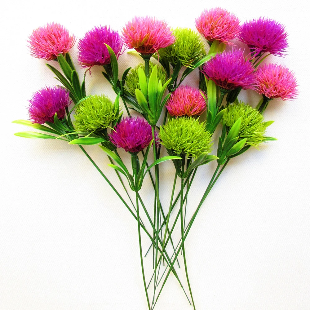 5Pcs Allium Pompon Artificial Flowers Fake Dandelions Round Ball Flower Bouquet For Home Decor Wedding Decoration Accessories