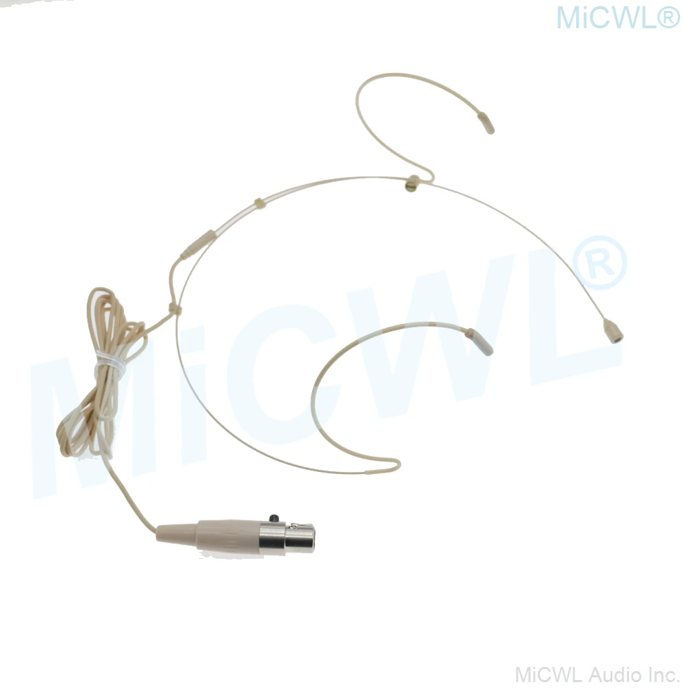 

Hidden Dual ear Hook Headset Microphone for AKG Samson Gemini Wireless TA3F Mini 3Pin Beige