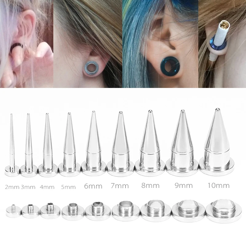 1 Piece STAINLESS STEEl Ear Tapers Piercing Expanders Gauges Plugs and Tunnels Men Women Stretcher Earrings Body Jewelry 7mm 9mm