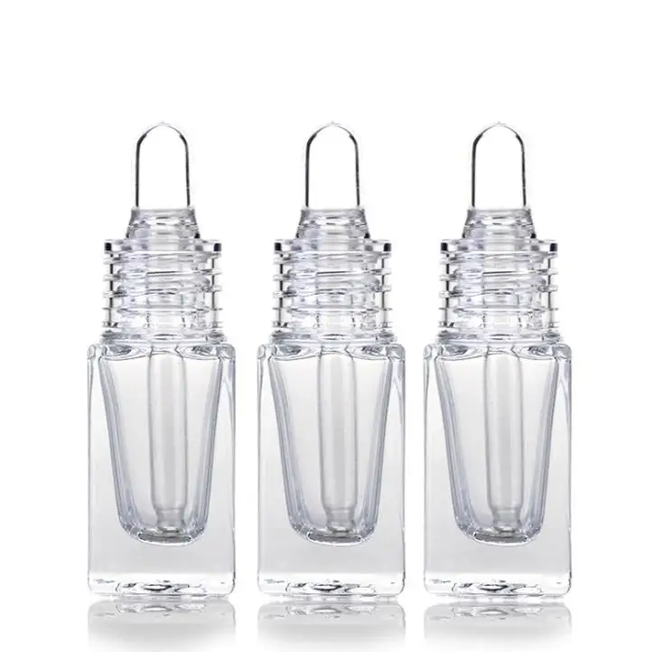 

200 X Travel Empty Refillable Square Clear Glass Drop Bottle With Clear Drop 1/3oz Transparent Glass Dropper Container SN679