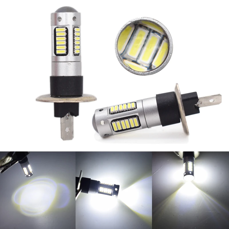 

2Pcs Super Bright H1 H3 LED Bulb 30 4014SMD Car Fog Lights 6500K White Driving Day Running Lamp Automobiles Bulbs