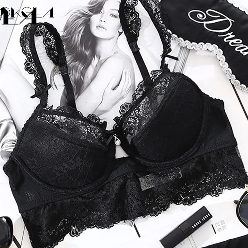 New Lace Lingerie Plus Size C D Cup Ultrathin Bra Sexy Underwear Women Cotton Comfortable Brassiere Black Push Up Bras 38 40 42