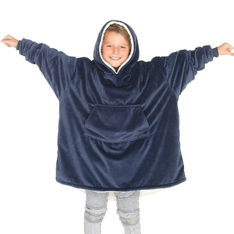 8d Children\'s Blanket Sherpa Blanket With Sleeves Winter Hoodie Blanket Kids Tv Blankets Oversized Hoodie Blanket Coat Bluza Koc