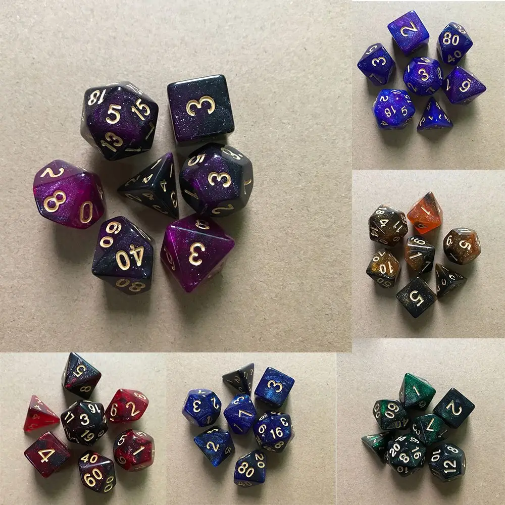 

Polyhedral Game Accessory Multicolor Party Supplies Game Accessory Leisure Entertainment Toys Starry Sky Dice Set