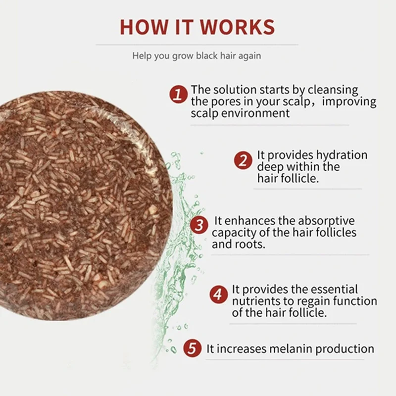 Nowy Polygonum Essence szampon do ciemnienia włosów mydło barowe naturalny organiczny łagodny formuła szampon do włosów szare włosy odwrócone oczyszczanie włosów