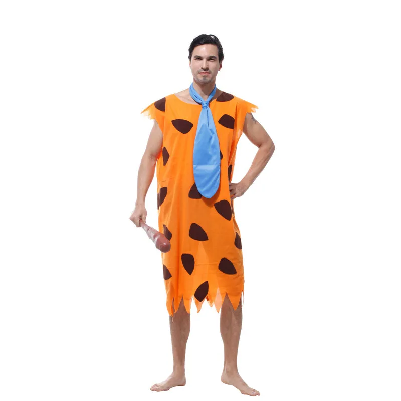 Costume da uomo primitivo da uomo adulto Fred Flinstones Stone Age Indian Man Cosplay Halloween Mardi Gras Fancy Dress Umorden