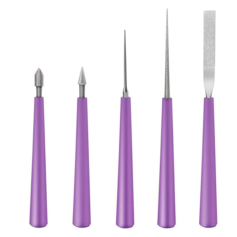 Set di alesatori per perline da 5 pezzi Set di alesatori per perline con punta diamantata strumento di ingrandimento del foro per perline di legno in metallo di plastica di vetro