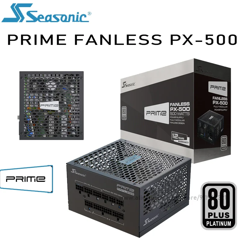 Seasonic  PRIME FANLESS PX-500 Power Supply 500W ATX 12V 20+4pin 10xSATA 500W PC Gaming Desktop Power Supply Support AMD INTEL