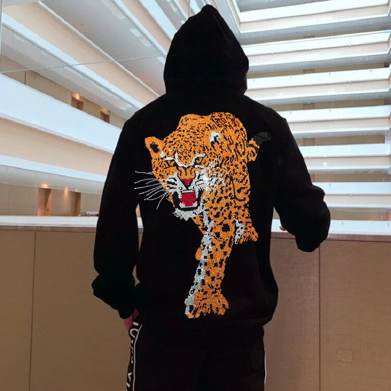 

New Arrival Men's Hoodie Fleece Pullover for Autumn and Winter High Quality Couple Hot Diamond Printed Top Personalized Warm