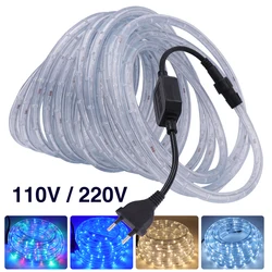 220V 110V LED Streifen Wasserdicht Weihnachten Party Dekoration Außen Neon Zeichen LED Licht Regenbogen Rohr Seil Licht