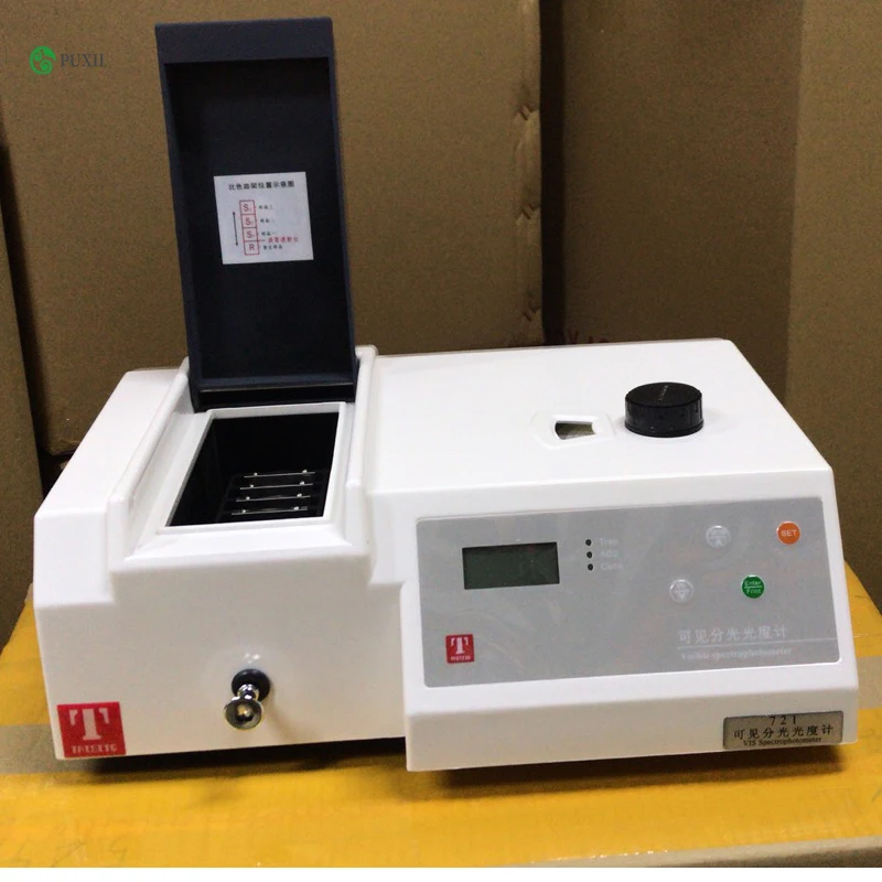 Visible Spectrometer Wavelength 325-1050nm UV Spectrophotometer Tester Precision UV-Vis Photometer with Analyser Cuvette Kit 721