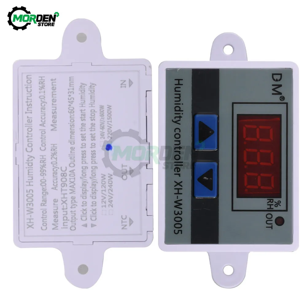 Imagem -04 - Sensor de Umidade do Regulador da Tensão ac 1500110 v 10a do Relé do Controlador do Higrômetro do Medidor de Umidade de W3005 220 w Digitas Dropship
