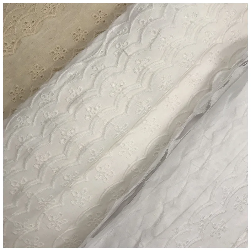 4CM Wide Hot Embroidery White Flower Lace Fabric Trim Ribbon Applique DIY Sewing Collar Ruffle Guipure Wedding Cloth Decor