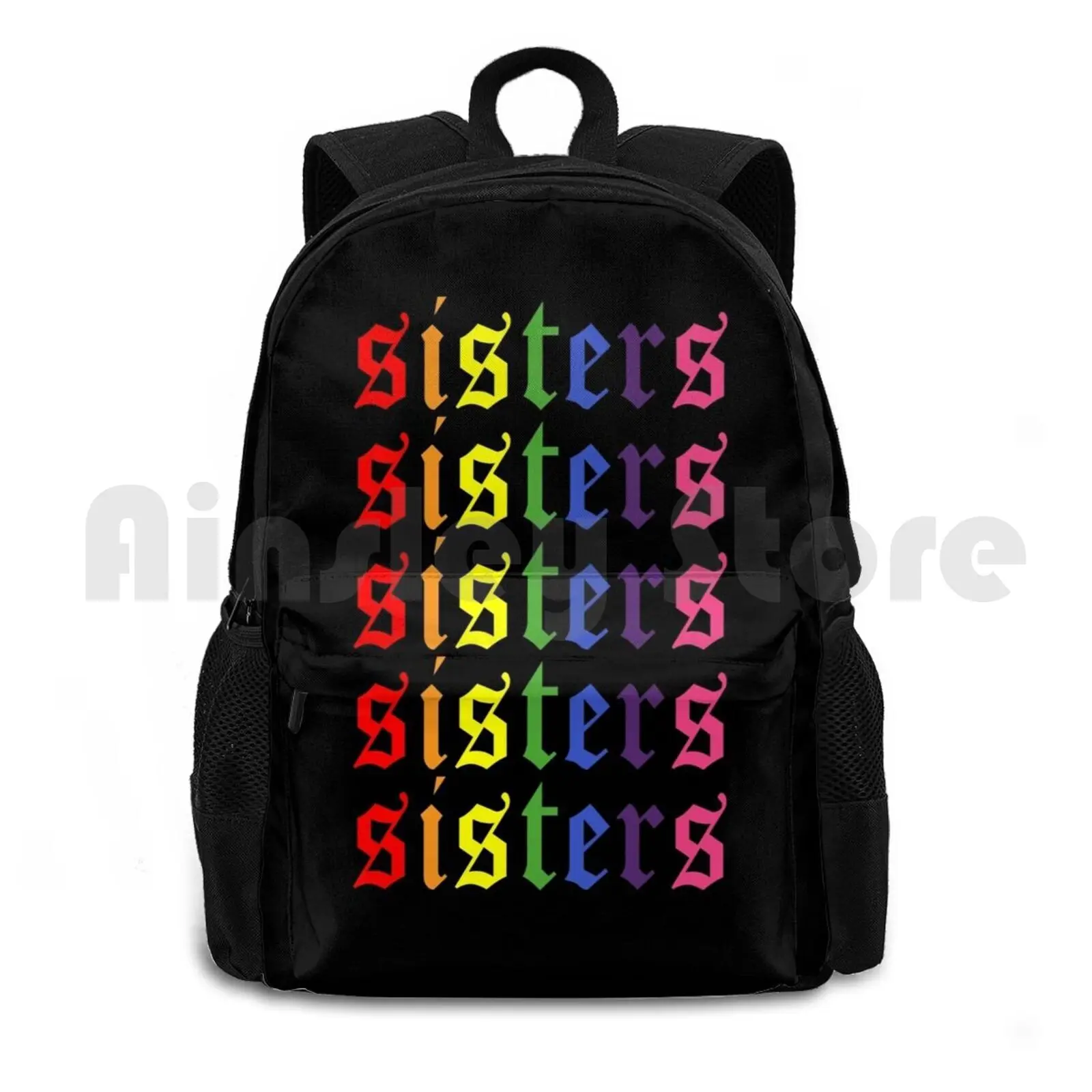 James Sisters Artistry Logo Repeating Outdoor Hiking Backpack Riding Climbing Sports Bag James Artistry Logo James Rainbow