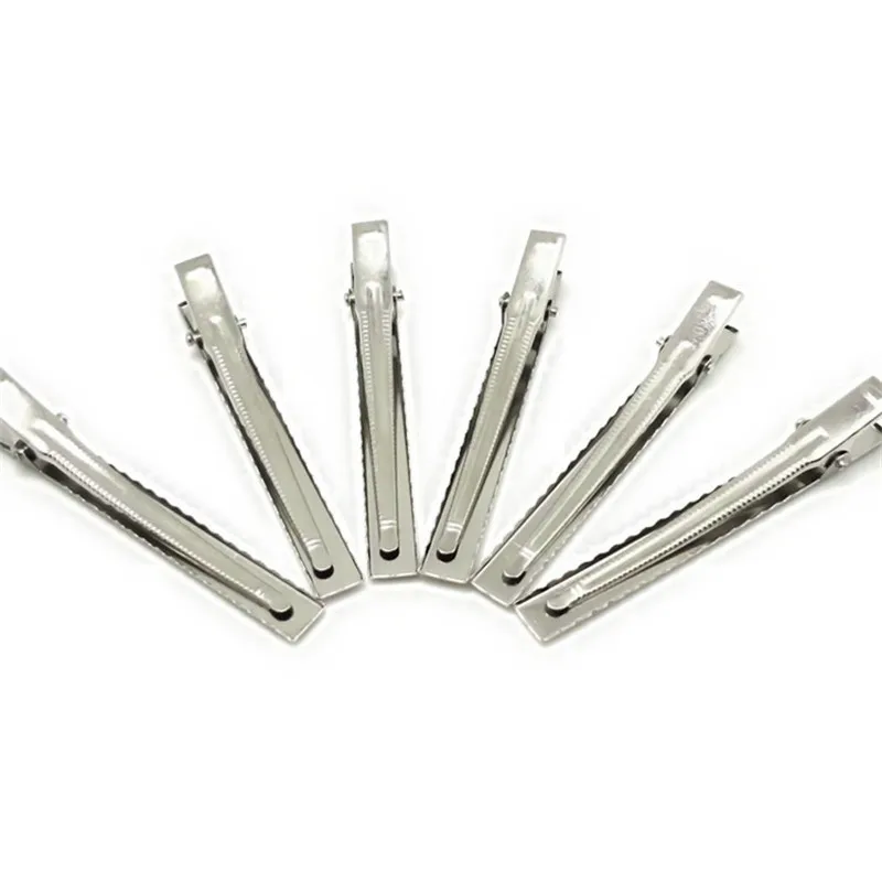 20 stücke 32mm-75mm Silber Metall Einzelne Zinke Alligator Clip Großhandel Krokodil Haar Clip Haarspange Haarnadel für DIY Haar Zubehör