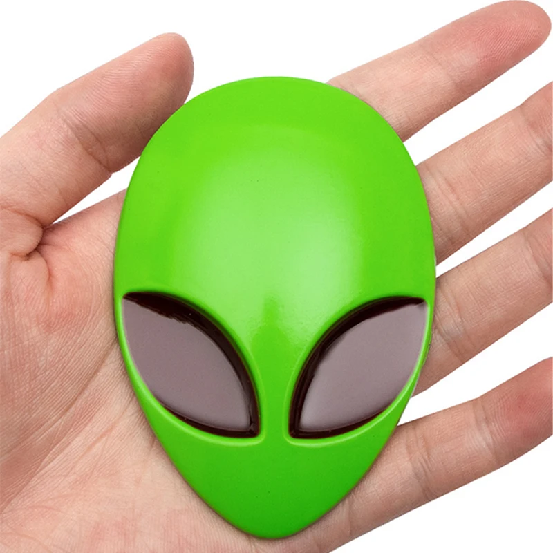 شارة شعار سيارة معدنية ثلاثية الأبعاد Alienware برأس أجنبي ، شعار دراجة نارية ، ملصق غطاء رأس السيارة ، تصميم هيكل السيارة