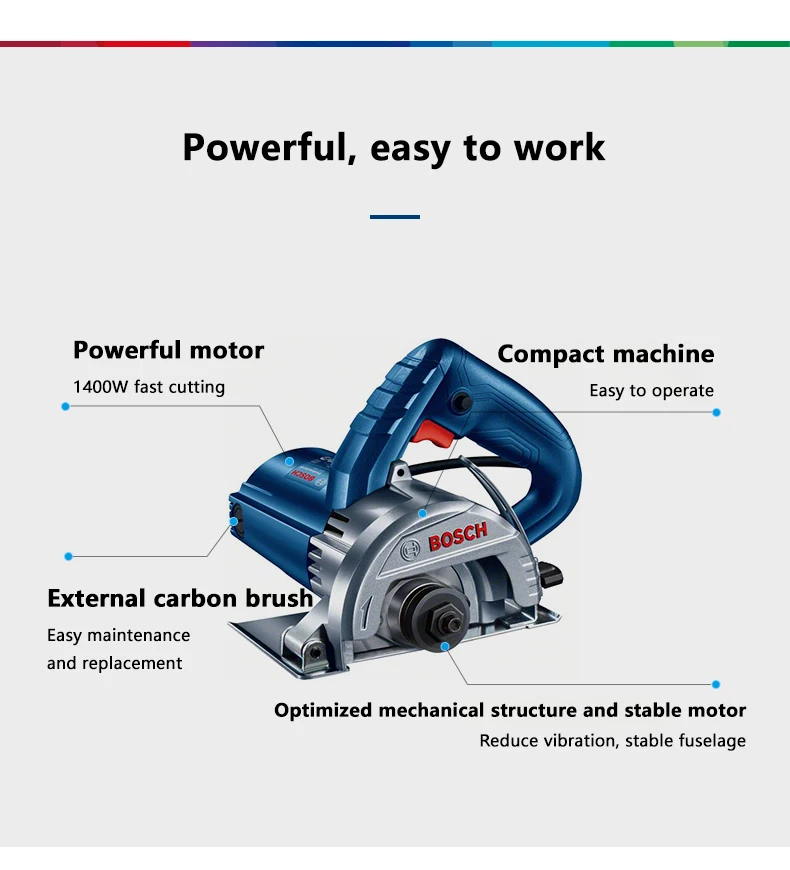 Imagem -03 - Bosch-máquina de Corte de Pedra Hidroeléctrica Moedor Gdc140 Ferramentas Eléctricas Azulejo Madeira Entalhes de Mármore 1400w