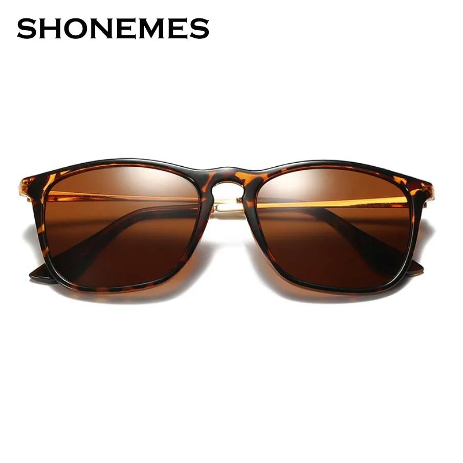 ShoneMes Polarized Sunglasses Men Women Metal Frame Vintage Driving Shades Classic Square Sun Glasses