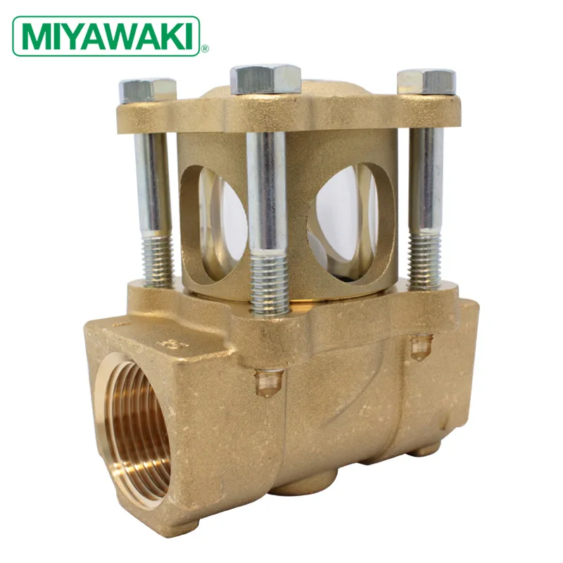 MIYAWAKI TS1 brass Sight Glass for steam and liquid lines to check operation of steam traps