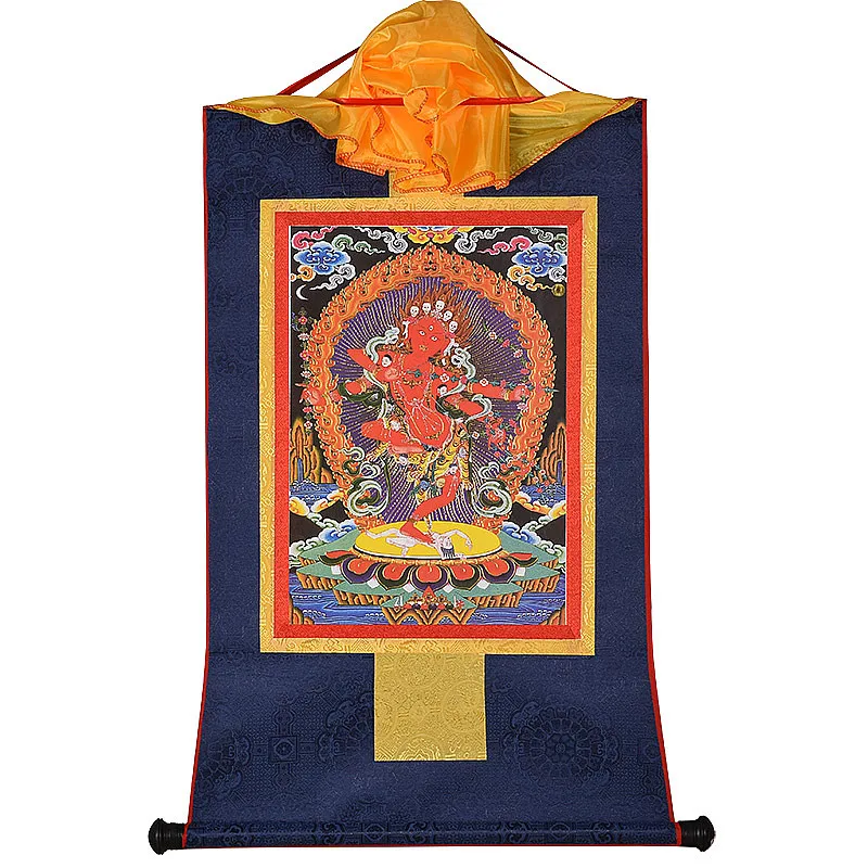 Kurukulla/Ksitigarbha/Auspicious Mother/Eighteen Arhats Gold Print Painted Tibetan Figurine Decorate Hanging Buddhist Thangka