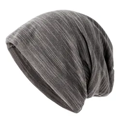 Jednokolorowe Unisex mężczyźni kobiety Skullies cienkie czapki Hedging Cap dzianiny dzianina bawełniana dwuwarstwowe czapki z materiału Casual Bonnet Hat