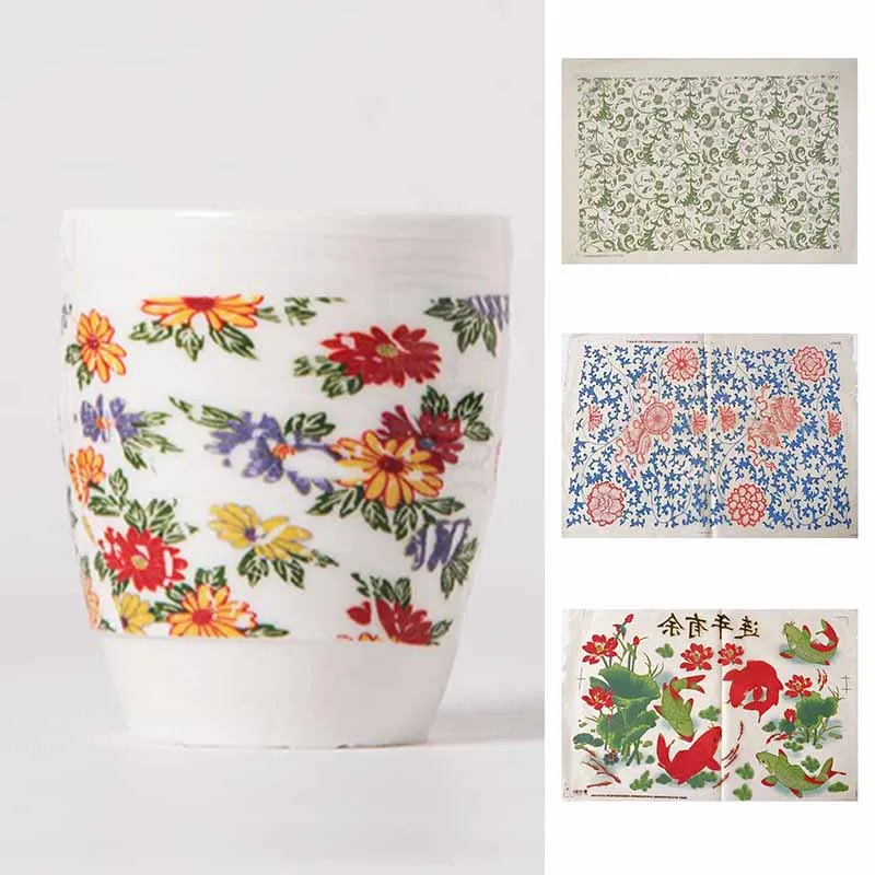 Pottery Ceramics Clay Transfer Paper Underglaze Colored Decal Flower Paper Jingdezhen High Temperature Firing DIY Stickers