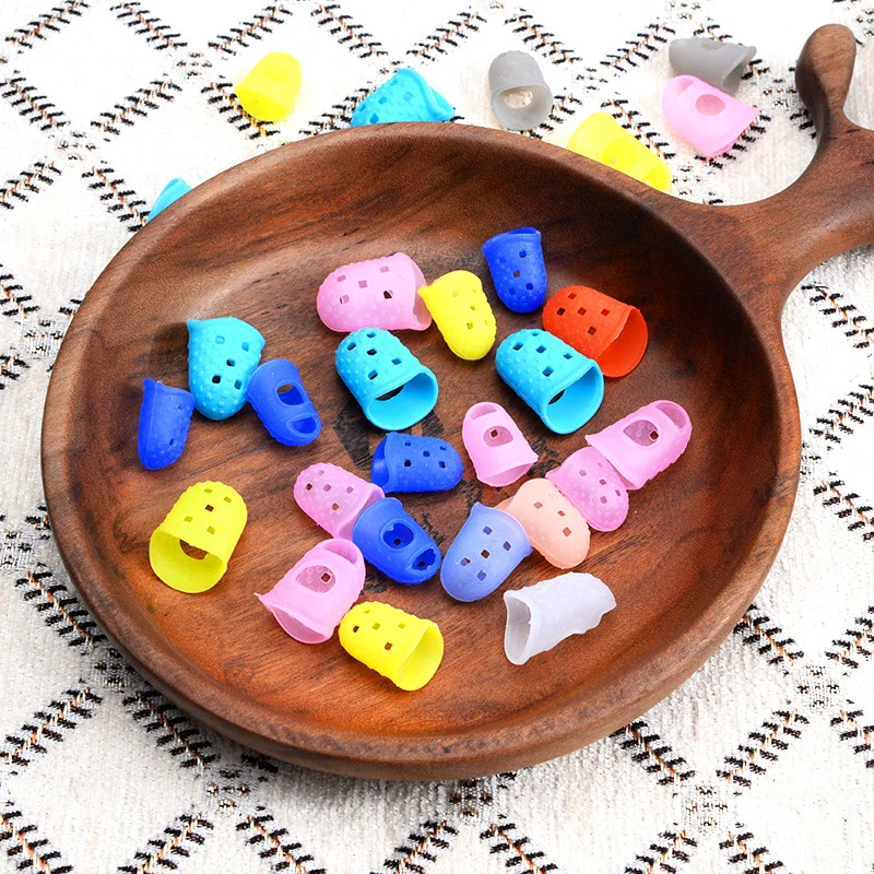 5Pcs/Lot Multifunctional Silicone Thimbles Hollowed Out Breathable Protective Finger Sleeve DIY Crafts Sewing Accessories