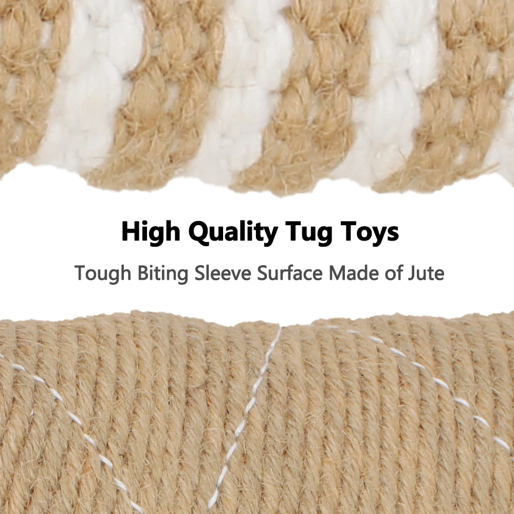 Hemp Cloth With 2 Rope Handles Dog Bite Stick Dog Training Dog Training Pillow Bite Tug Chewing Pet Toy