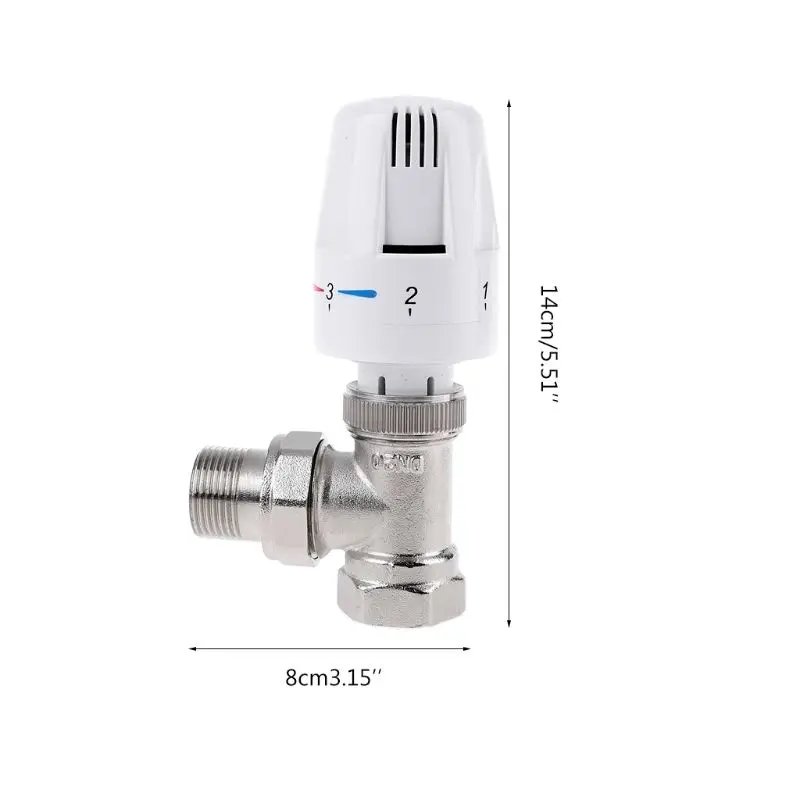 Vanne de contrôle de température Thermostat automatique, radiateur thermostatique, Angle de chauffage au sol, vanne spéciale en cuivre DN15 DN20